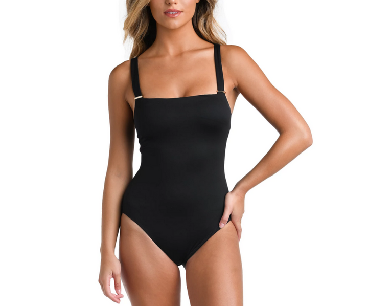 La Blanca Luxe Square Neck Tummy Control One Piece Swimsuit MSRP $180