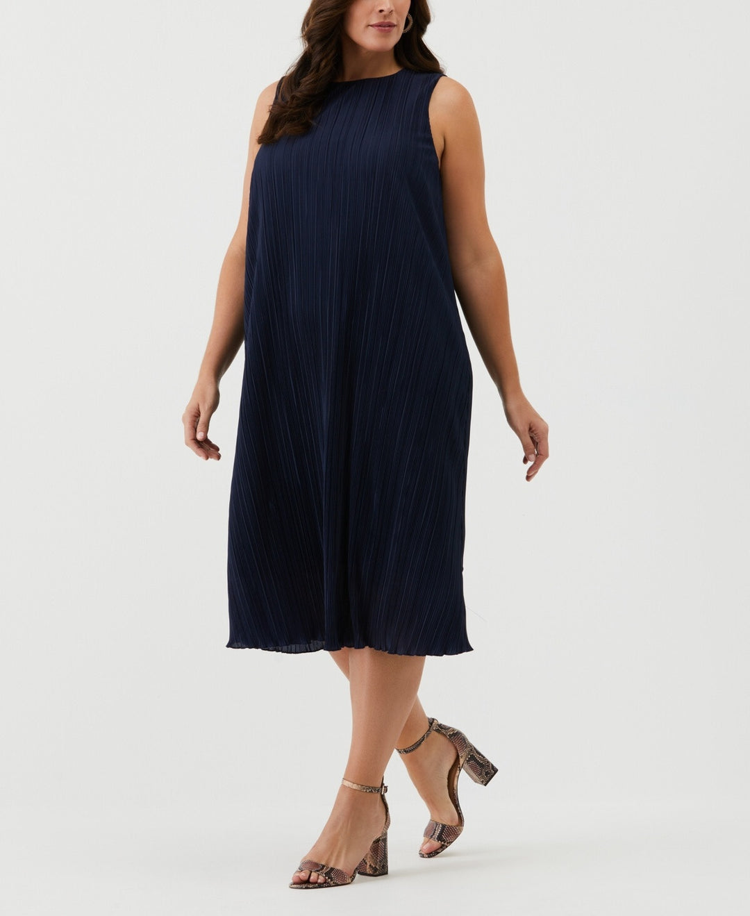 ELLA Rafaella Plus Size Plisse Sleeveless Midi Dress MSRP $139