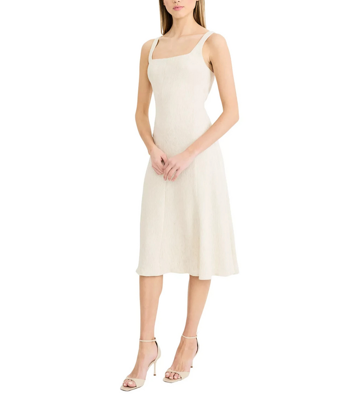 Luxely Sleeveless Square Neck Midi Dress MSRP $188