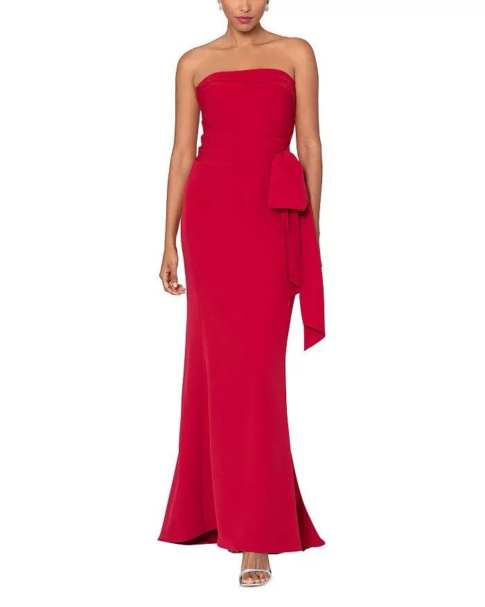 AQUA Strapless Scuba Bow Gown MSRP $288