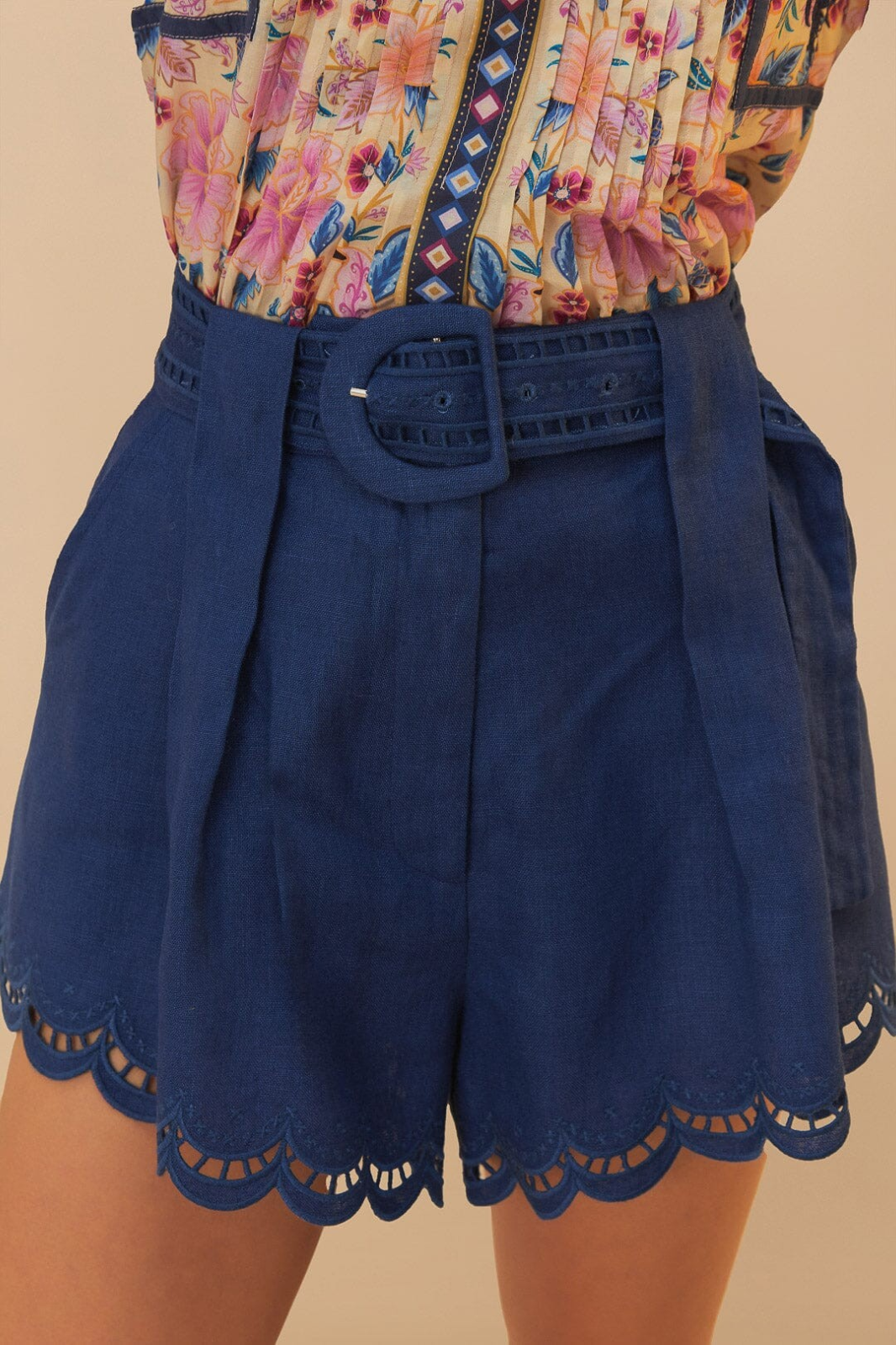 FARM Rio Richelieu Linen Shorts MSRP $180