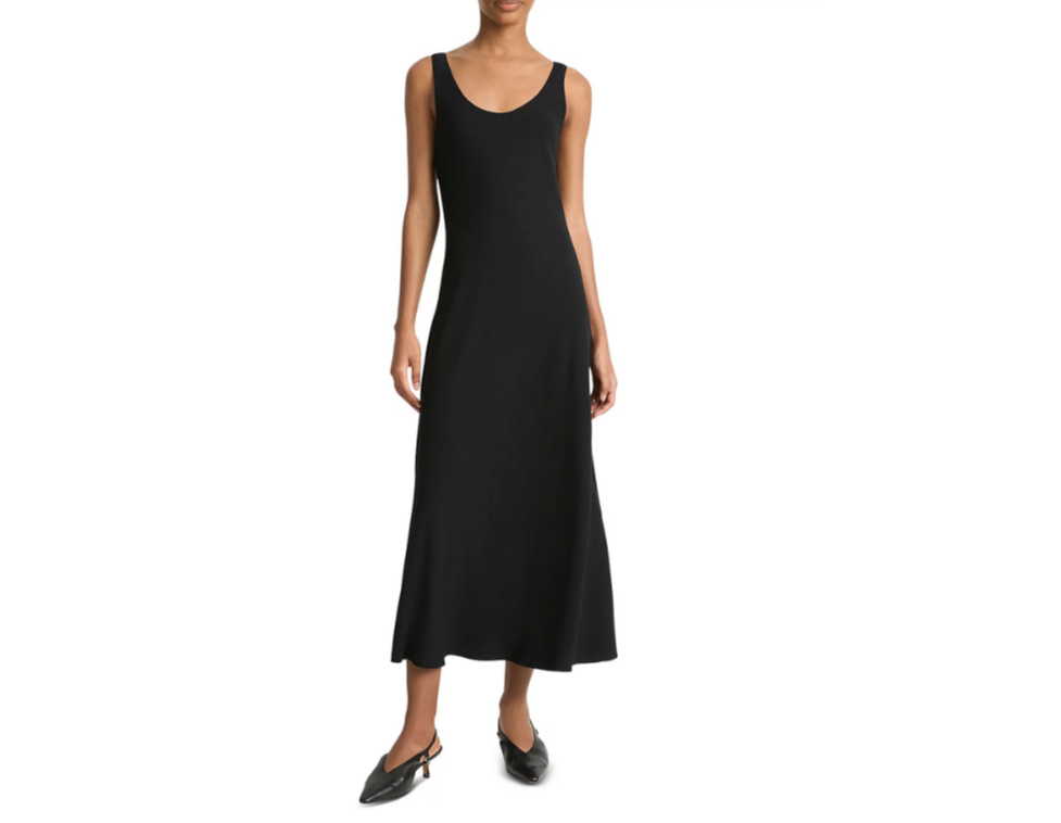 Vince Scoop Neck Slip Midi Dress MSRP $395