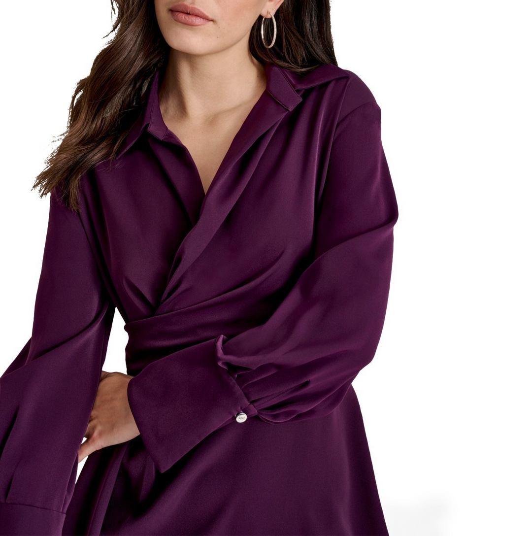 DKNY Women's Collared Cuff Wrap Sheath Dress MSRP $ 134