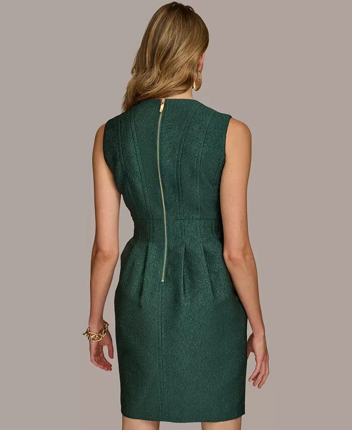 Donna Karan New York Jewel Neck  Metallic Jacquard Dress MSRP $169