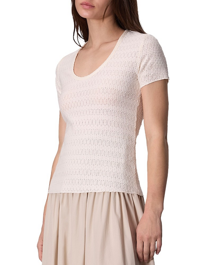 Rag & Bone Julia Textured Scoop Neck T-Shirt MSRP $148