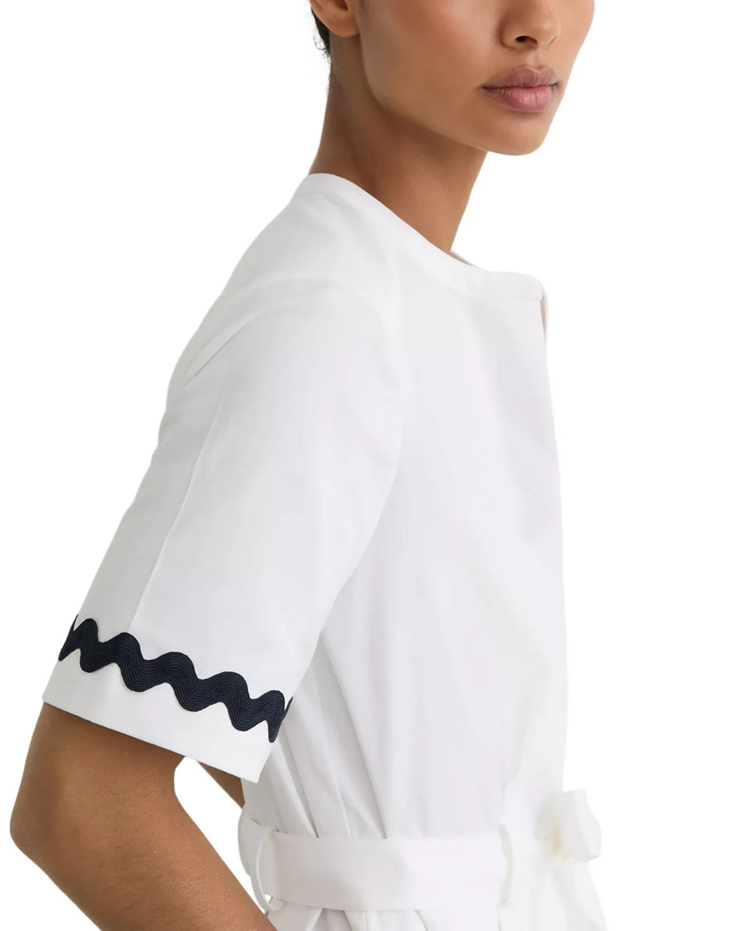 REISS Isabelle Rick Rack Trim Midi Dress MSRP $355