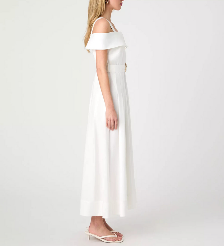 French Connection Off-The-Shoulder Midi Shirtdress MSRP $158