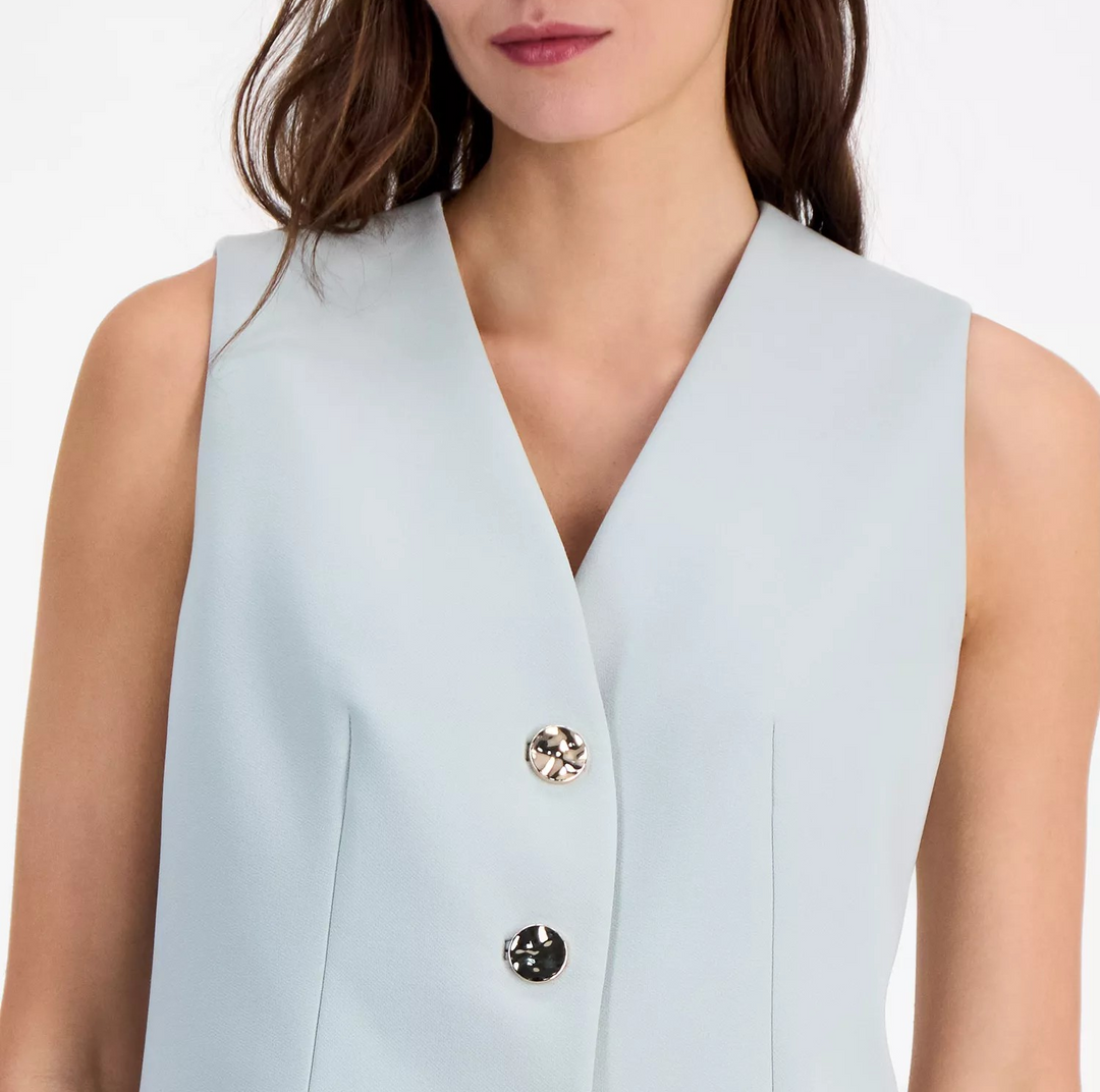 Anne Klein Women's Stretch Sleeveless V-Neck Vest MSRP $119
