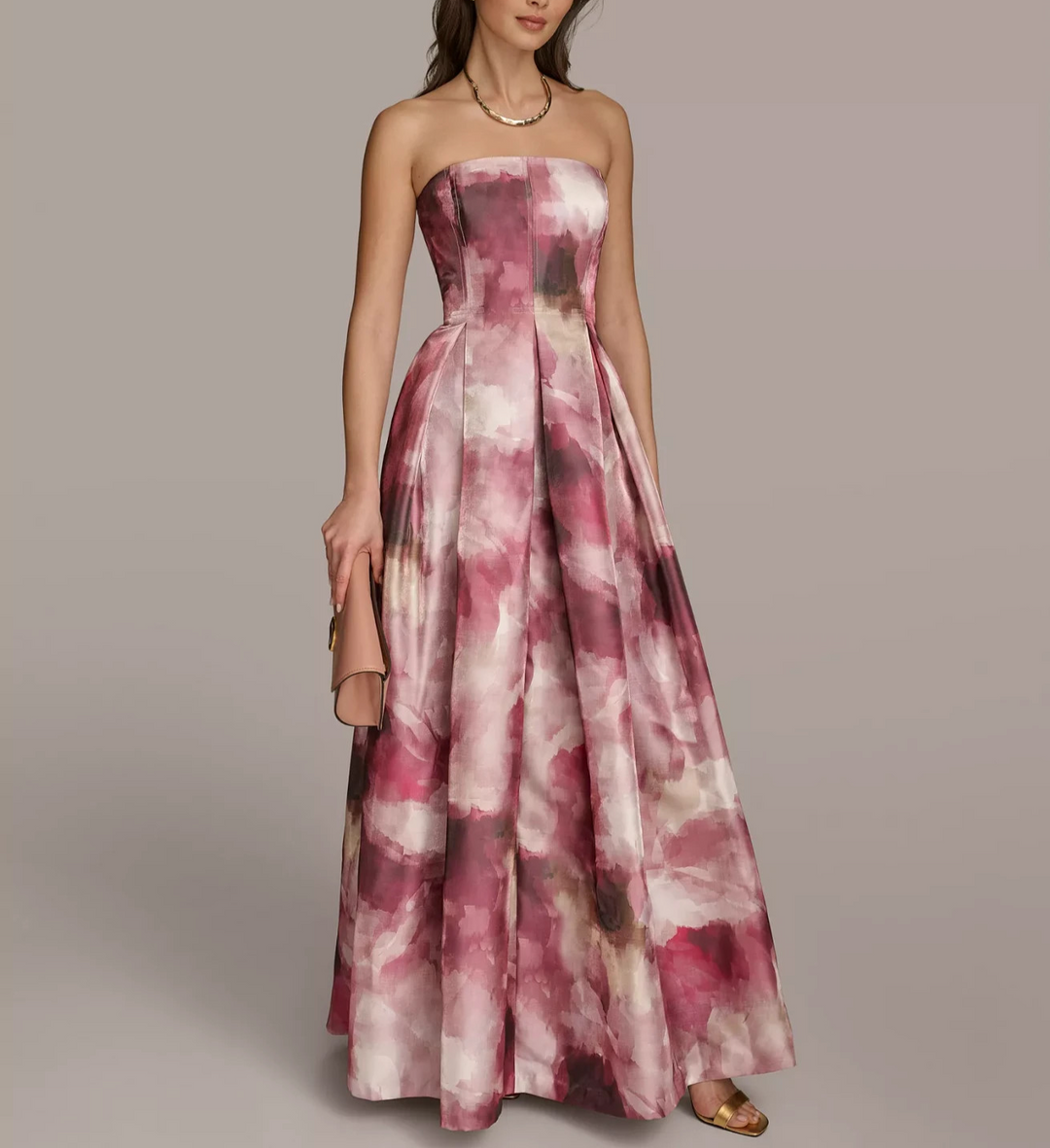 Donna Karan New York Women's Straight-Neck Strapless Gown MSRP $329