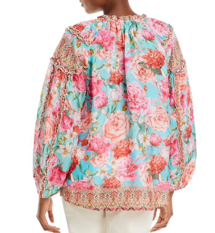 Johnny Was Rose Narcisa Silk Blouse