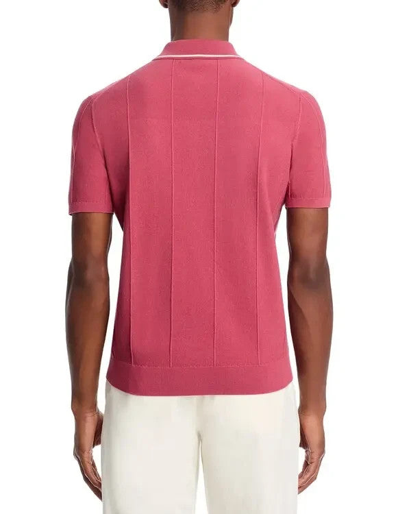 The Men's Store Short Sleeve Zip Polo Shirt MSRP $98