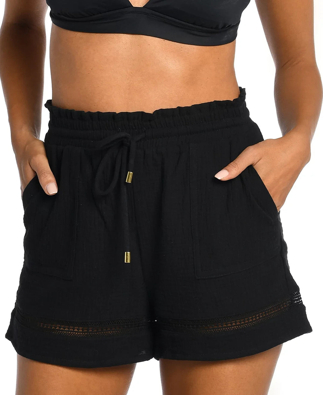 La Blanca Seaside Cotton Shorts Cover-Up MSRP $69