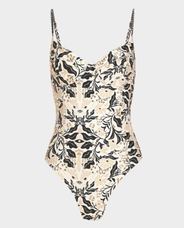 Ramy Brook Jayda Printed One Piece Swimsuit MSRP $258