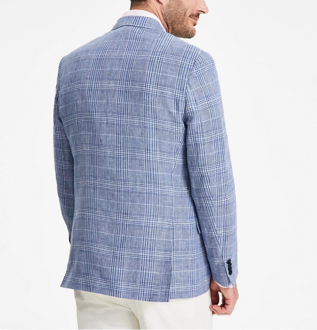 Michael Kors Men's Classic-Fit Linen Plaid Sport Coat MSRP $295