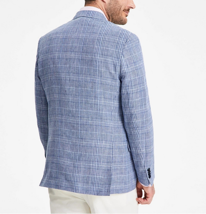 Michael Kors Men's Classic-Fit Linen Plaid Sport Coat MSRP $295