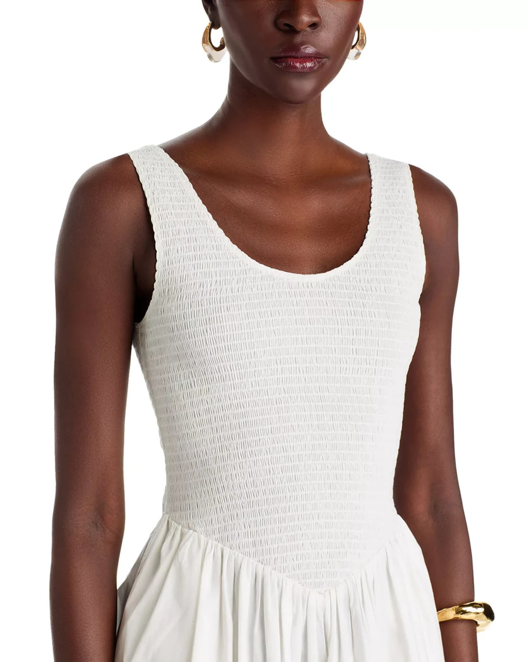 WAYF Dana Smocked Mini Dress MSRP $88