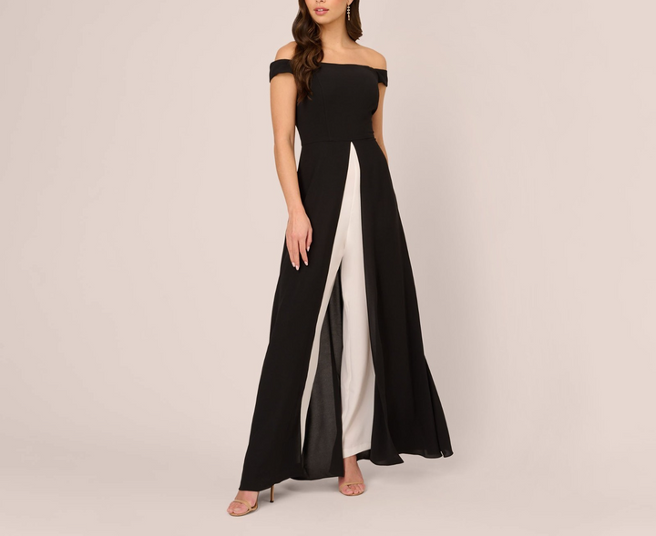 Adrianna Papell Colorblocked Overlay Jumpsuit MSRP $199
