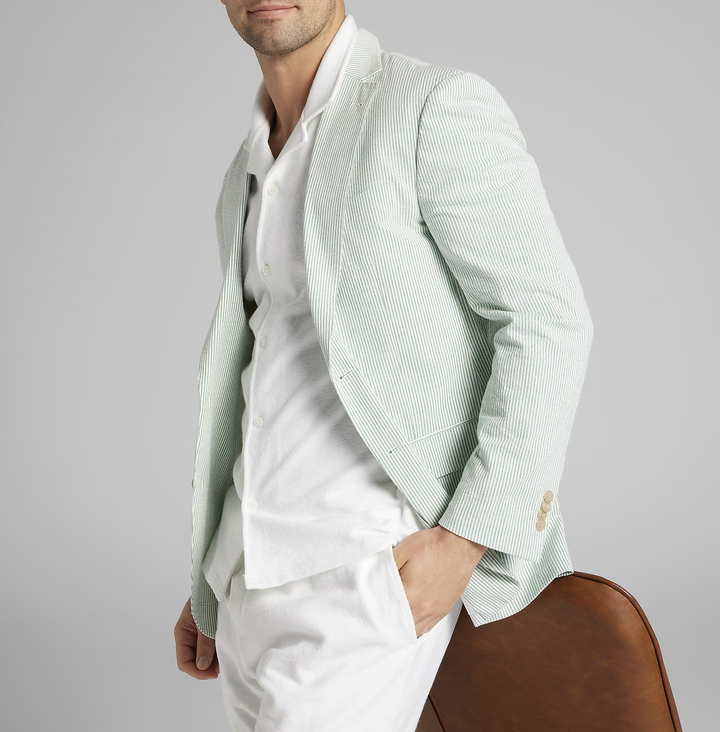 Tommy Hilfiger Men's Modern-Fit Seersucker Sport Coat MSRP $295