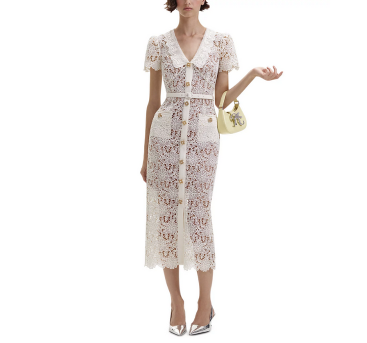 Self-Portrait Lace Midi Dress MSRP $615
