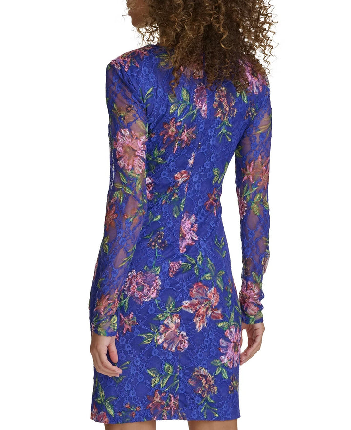 Siena Floral-Print Lace Bodycon Dress MSRP $128