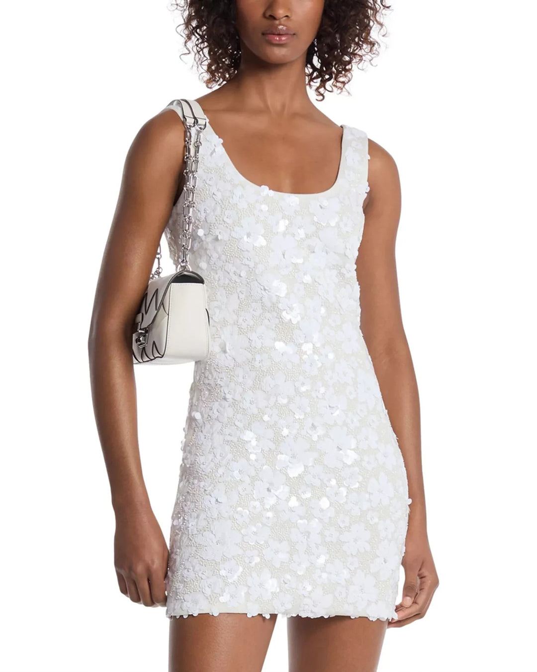 MICHAEL Michael Kors Floral Sequin Tank Mini Dress MSRP $398