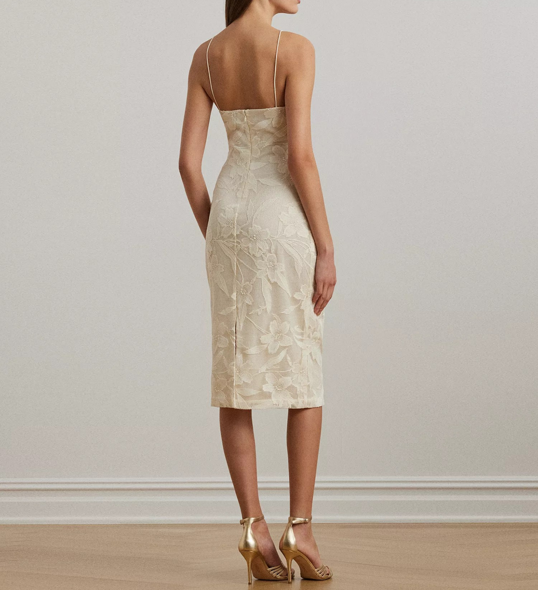 Lauren Ralph Lauren Women's Embroidered Sleeveless Cocktail Dress MSRP $265