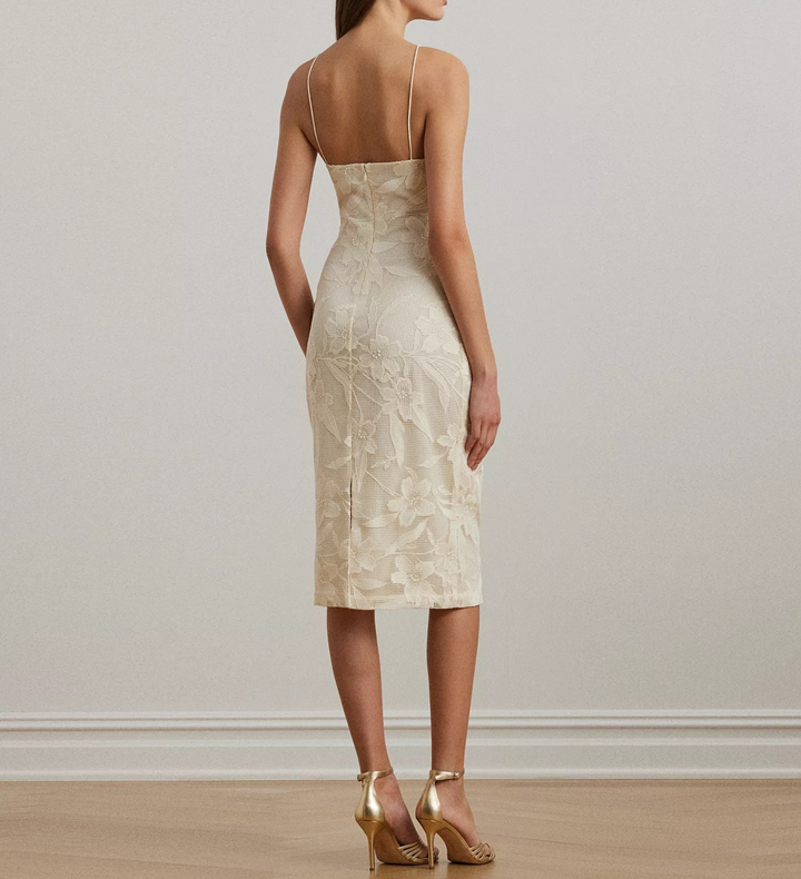 Lauren Ralph Lauren Women's Embroidered Sleeveless Cocktail Dress MSRP $265