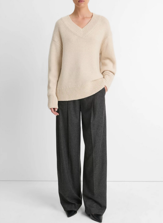 Vince Drop Shoulder V-Neck Sweater MSRP $495