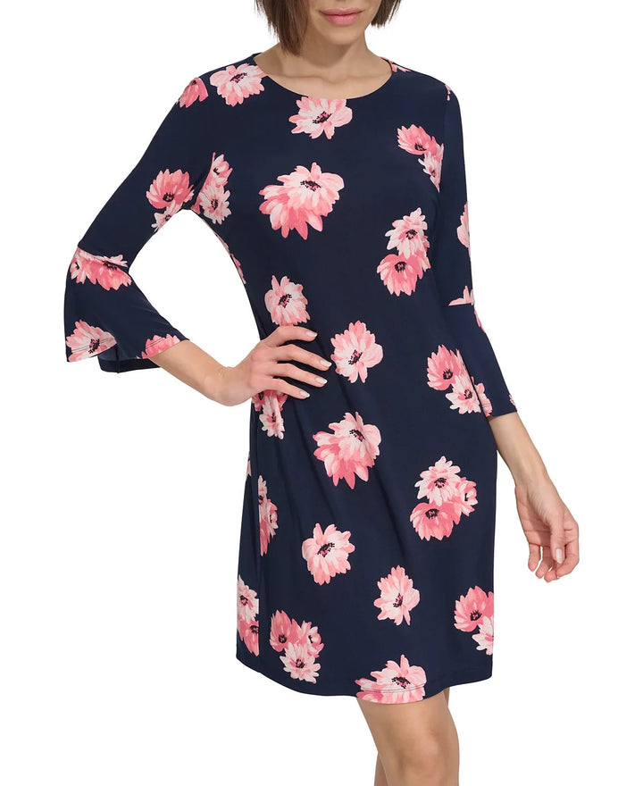 Tommy Hilfiger Floral Bell-Sleeve Shift Dress MSRP $99