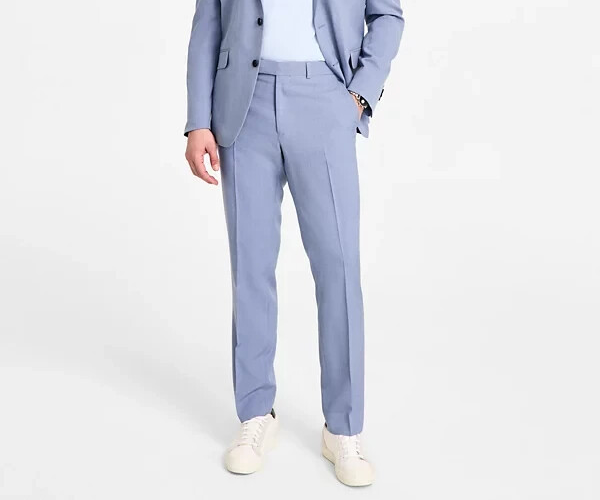 Kenneth Cole Reaction Men's Slim-Fit Stretch Linen Suit Pants Size 37/32