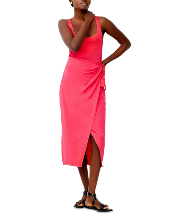 FRENCH CONNECTION Zena Jersey Midi Wrap Dress MSRP $128