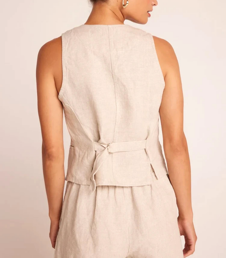 Bella Dahl Cinch Back Linen Vest MSRP $150