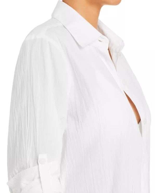 Tommy Bahama Crinkle Boyfriend Shirt Swim Cover-Up MSRP $78