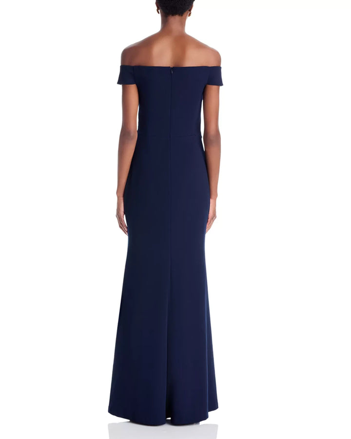 Eliza J Off-the-Shoulder Ruched Gown MSRP $188