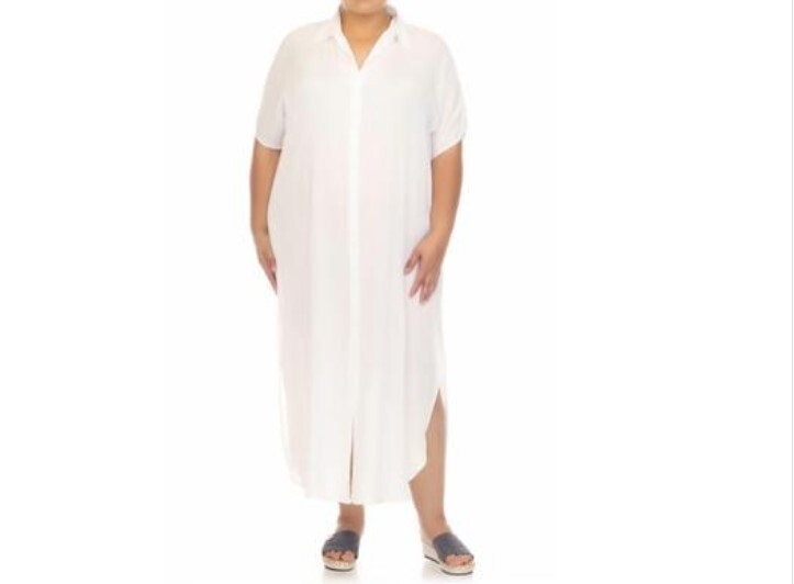 Raviya White Cover-Up Maxi Shirtdress MSRP $68