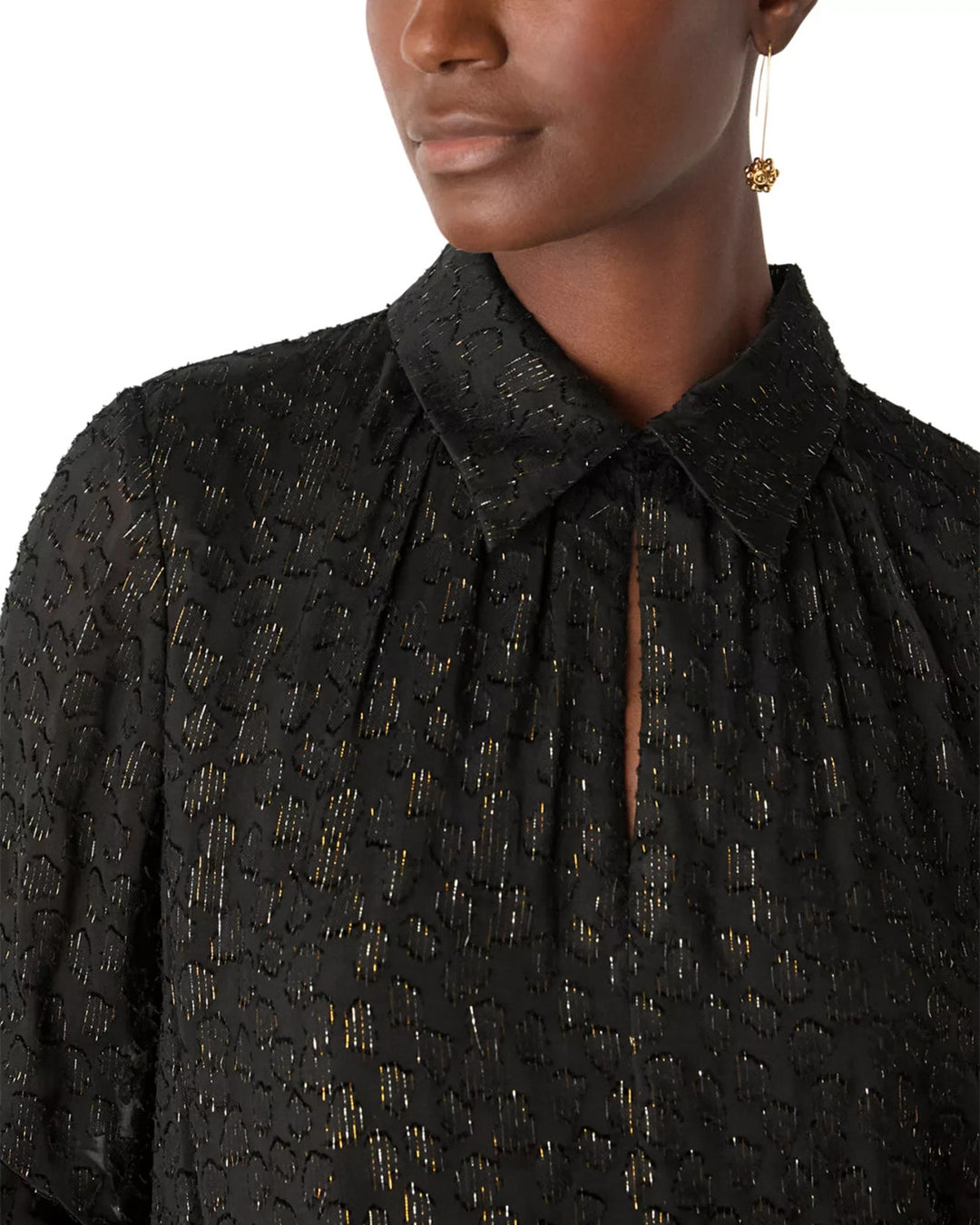 Whistles Metallic Dobby Mini Dress MSRP $359