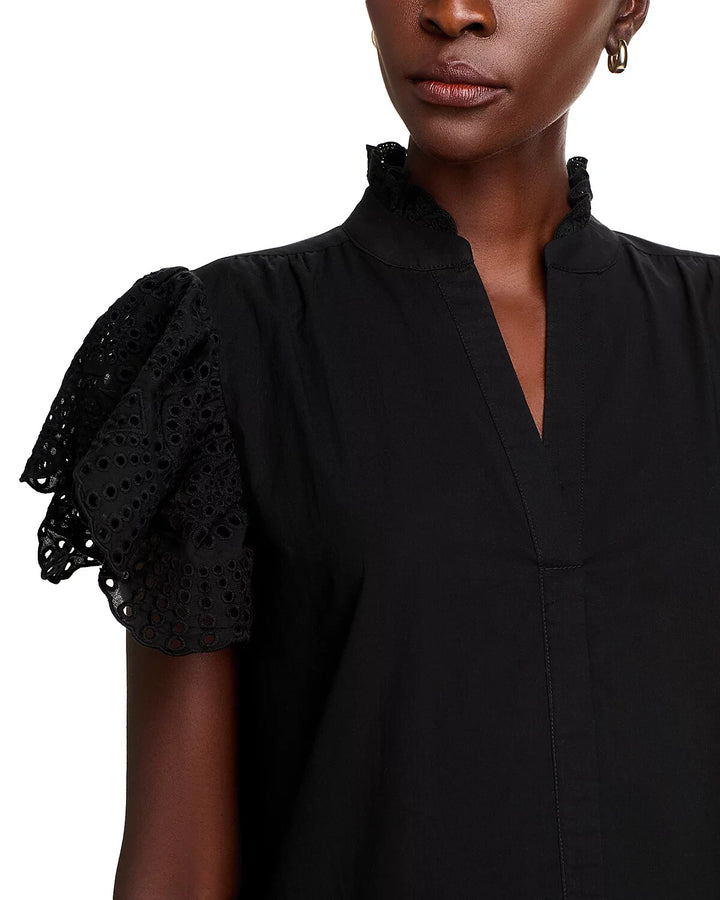 KOKO + MASON Cotton Eyelet Top MSRP $78