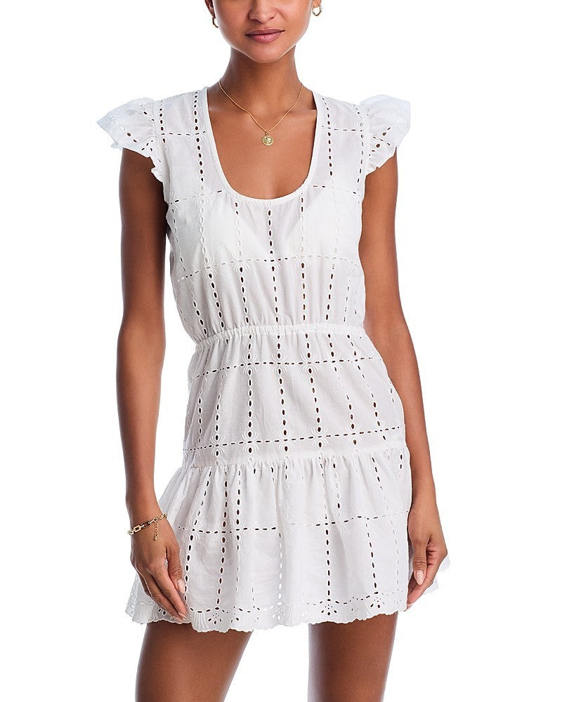 AQUA Tank Eyelet Cover-Up Dress MSRP $88