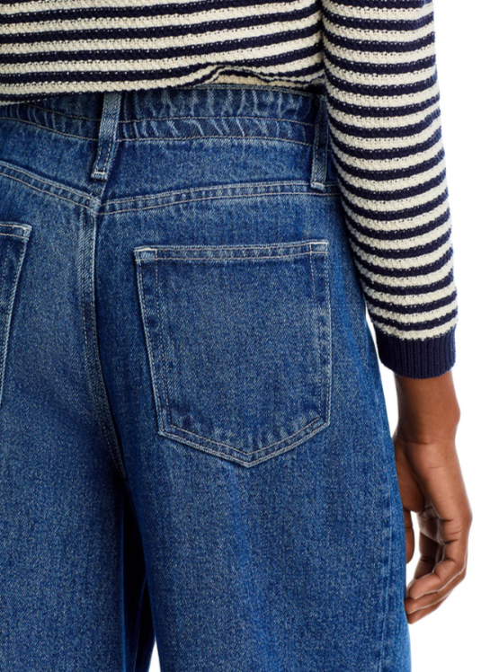 FRAME Super Drape High Rise Drawstring Wide Leg Jeans MSRP $298