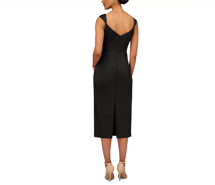 Aidan Mattox Stretch Mikado Midi Sheath Dress MSRP $295