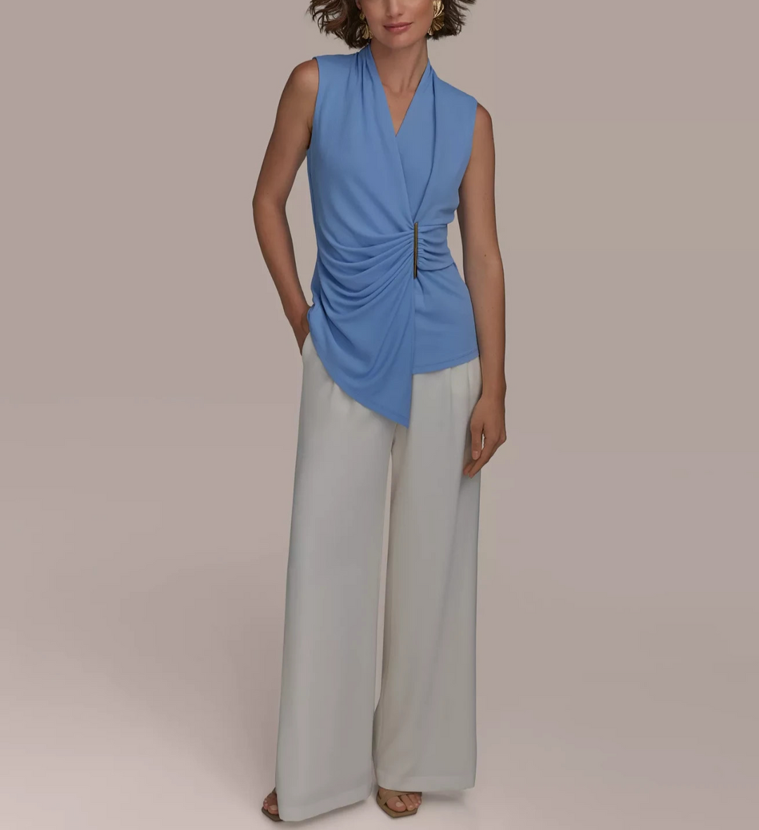 Donna Karan New York Women's Hardware-Trim Sleeveless Top MSRP $79