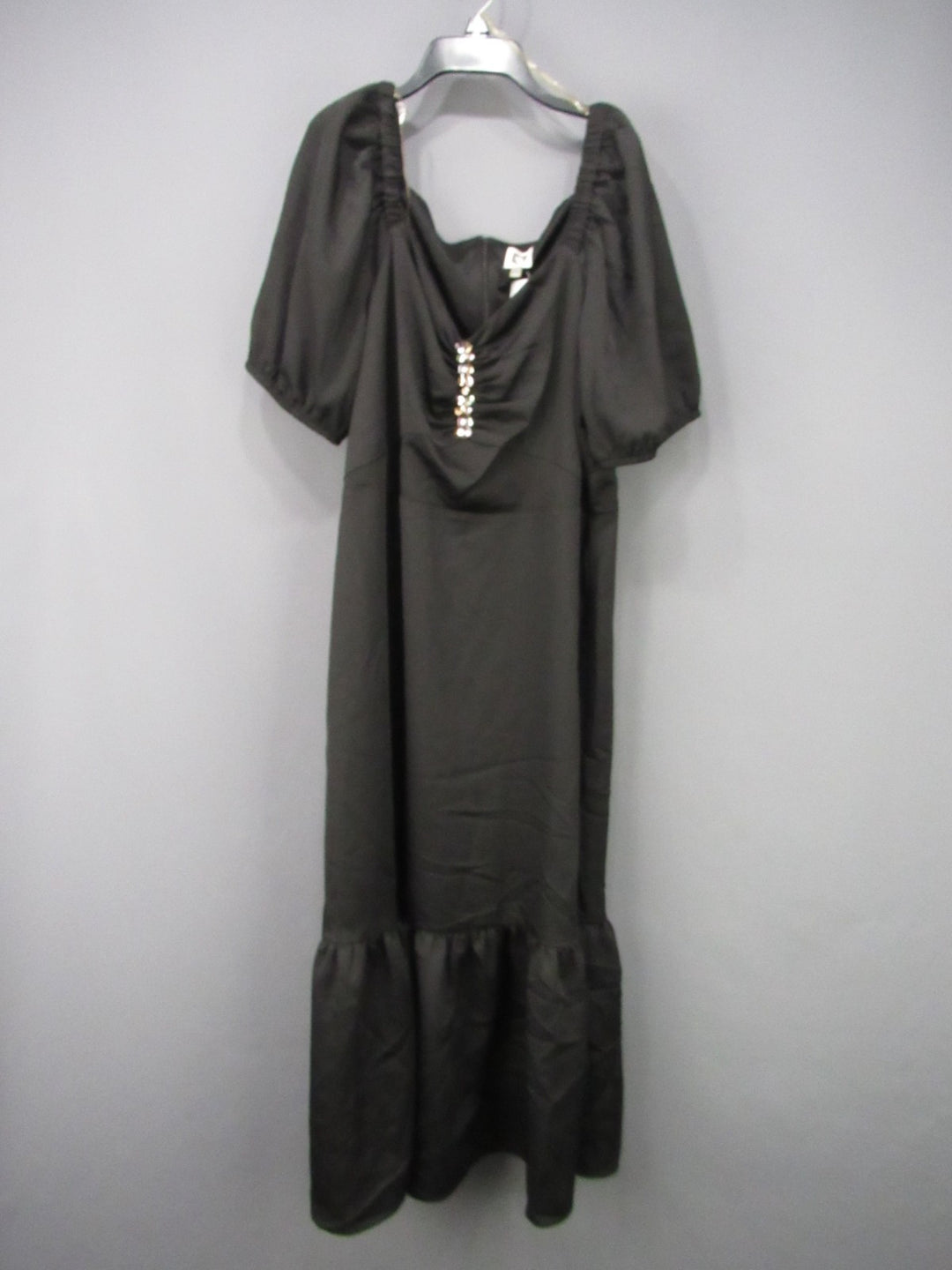 Anne Klein Women's Rhinestone Puff-Sleeve Midi Dress MSRP $139.00