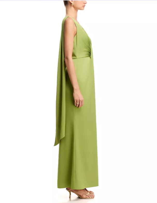 Aidan Mattox Crepe Back Satin Long Dress MSRP $350