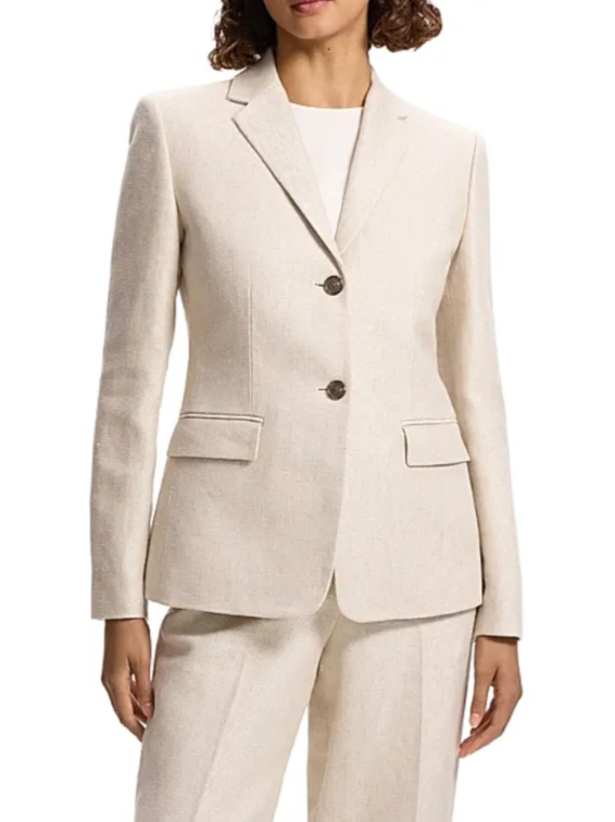 Theory Linen Slim Two Button Blazer MSRP $495