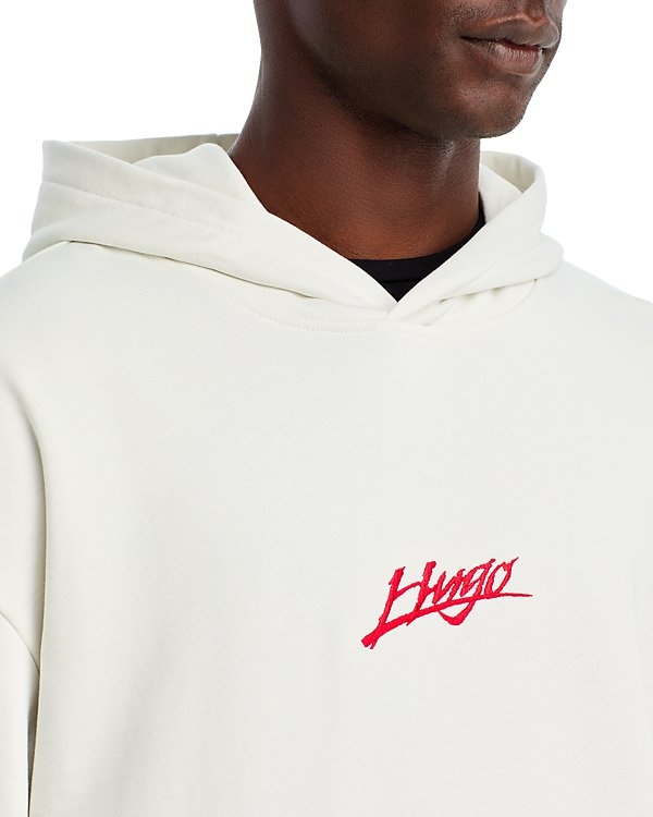 HUGO Dlogolong Cotton Logo Embroidered Hoodie MSRP $148