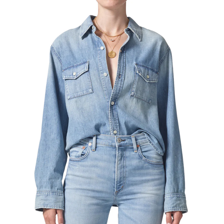 Citizens of Humanity Baby Shay Denim Shirt MSRP $248