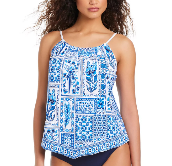 Beyond Control Women's Sea Life High-Neck Tankini Top MSRP $95