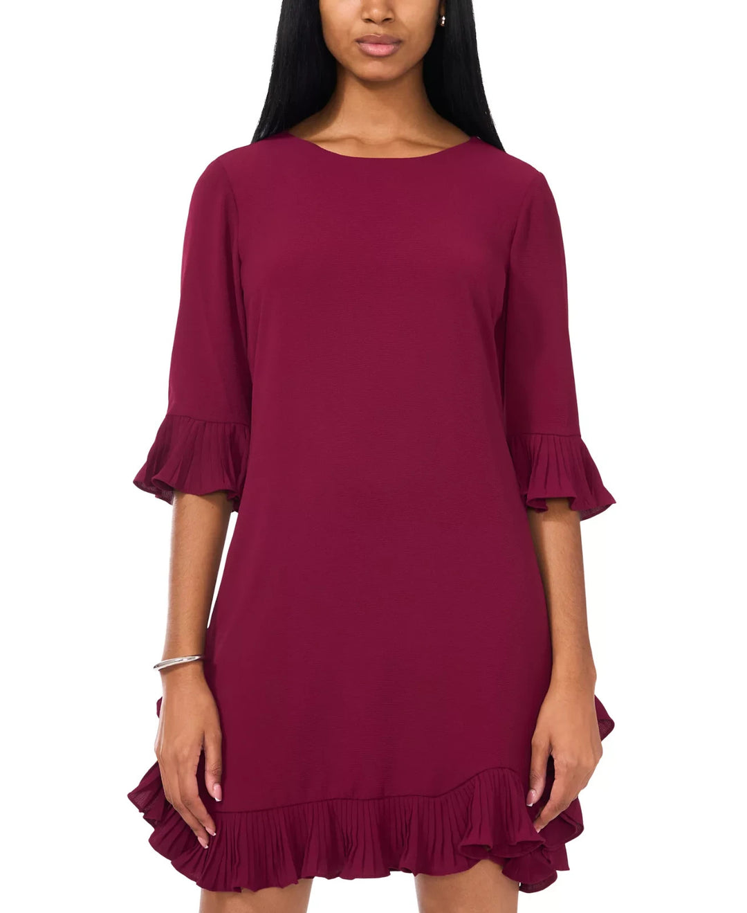 MSK Petite Pleated-Trim Shift Dress MSRP $79