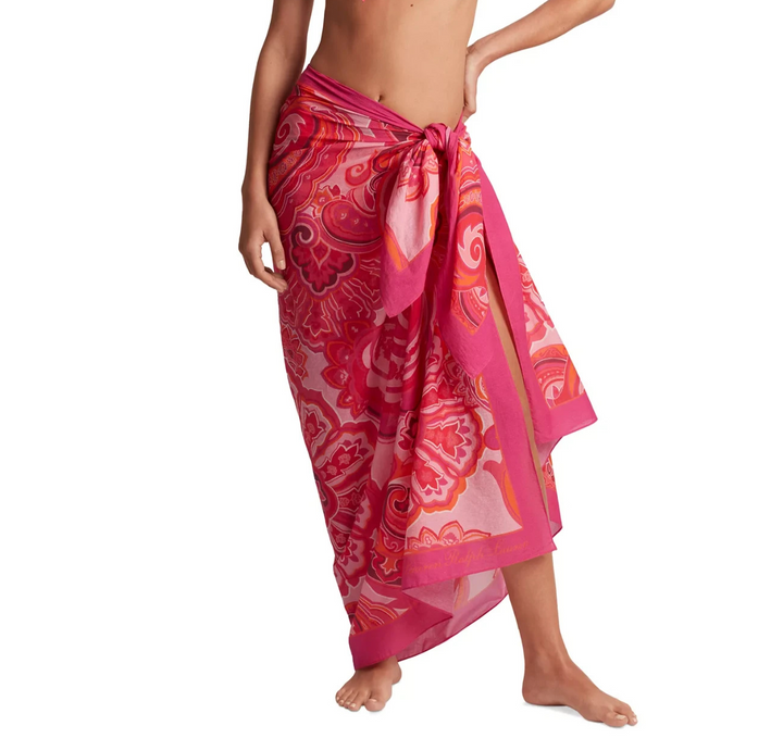 Lauren Ralph Lauren Tied Border Pareo Cover-Up MSRP $120