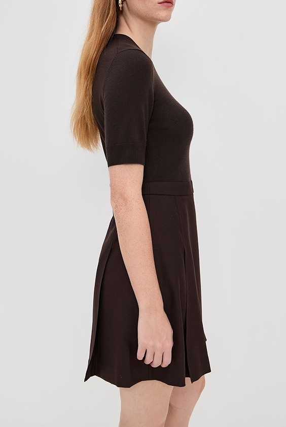 Theory Deep Pleat Combo Mini Dress MSRP $475